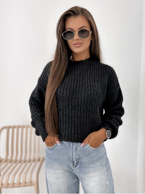 SWETER LIATHE CZARNY