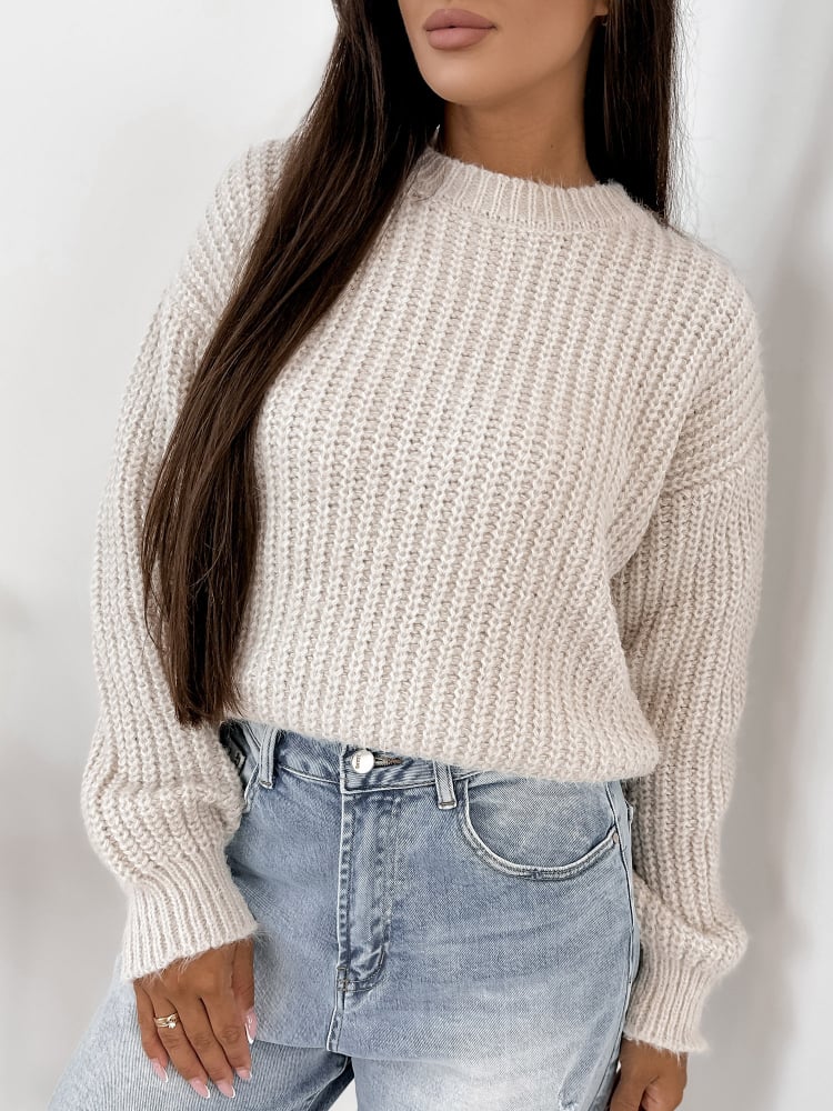 SWETER LIATHE BEŻOWY