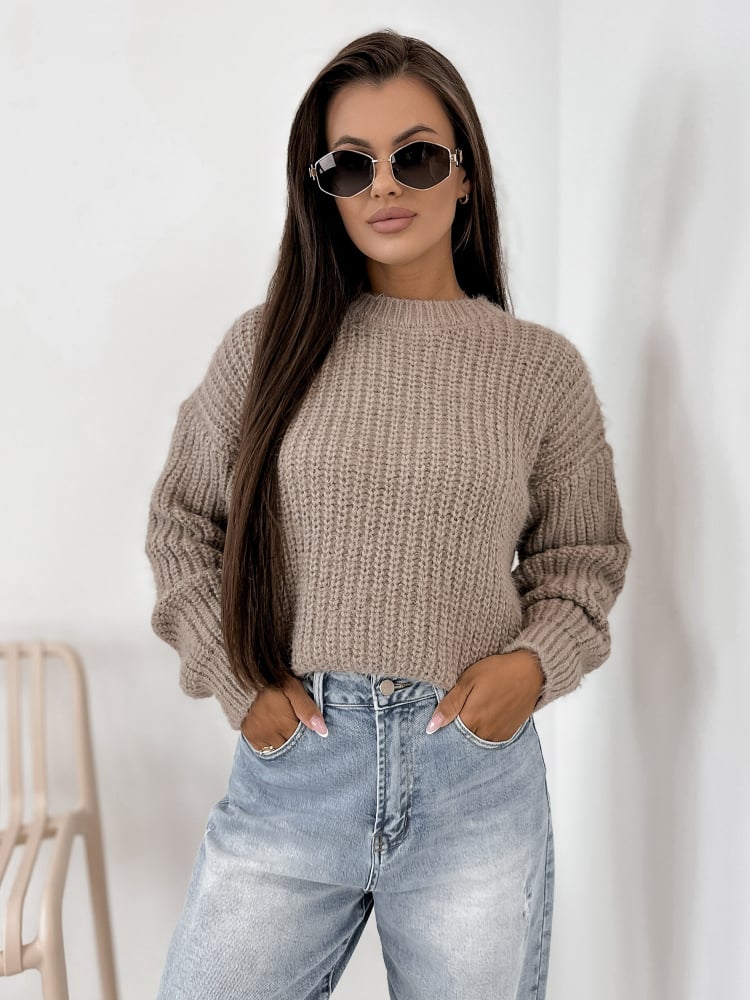 SWETER LIATHE CIEMNOBEŻOWY