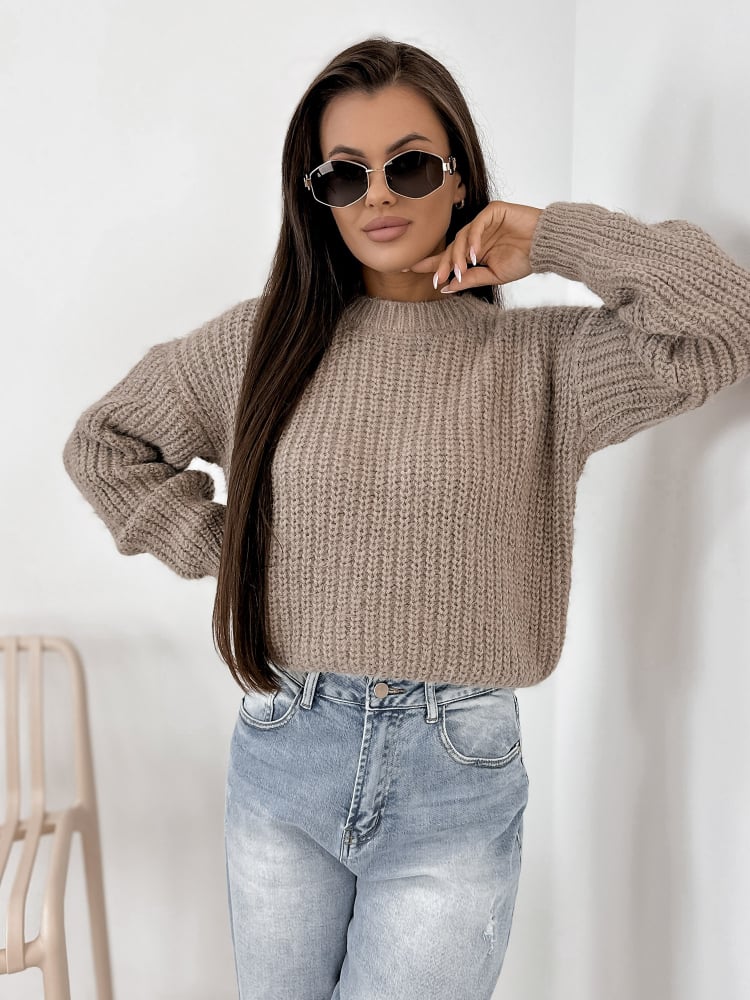SWETER LIATHE CIEMNOBEŻOWY