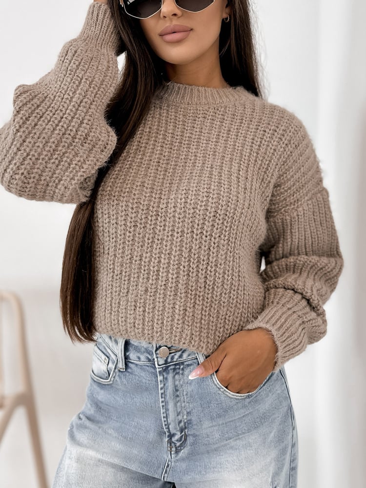 SWETER LIATHE CIEMNOBEŻOWY
