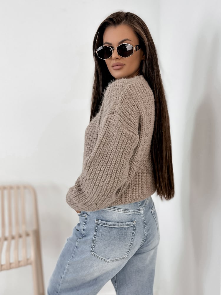SWETER LIATHE CIEMNOBEŻOWY