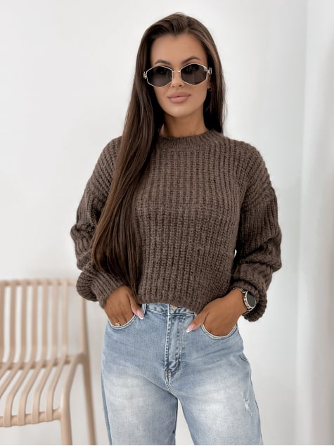 SWETER LIATHE BRĄZOWY
