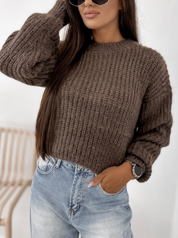 SWETER LIATHE BRĄZOWY
