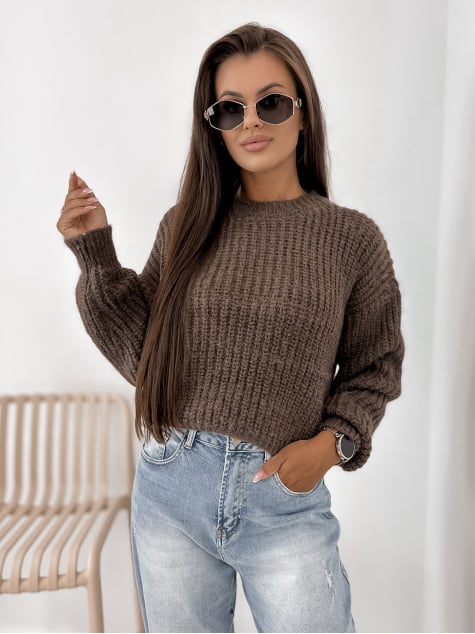 SWETER LIATHE BRĄZOWY