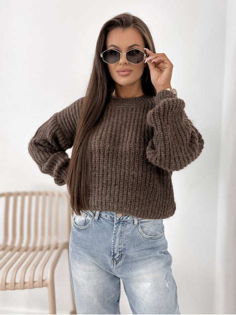 SWETER LIATHE BRĄZOWY