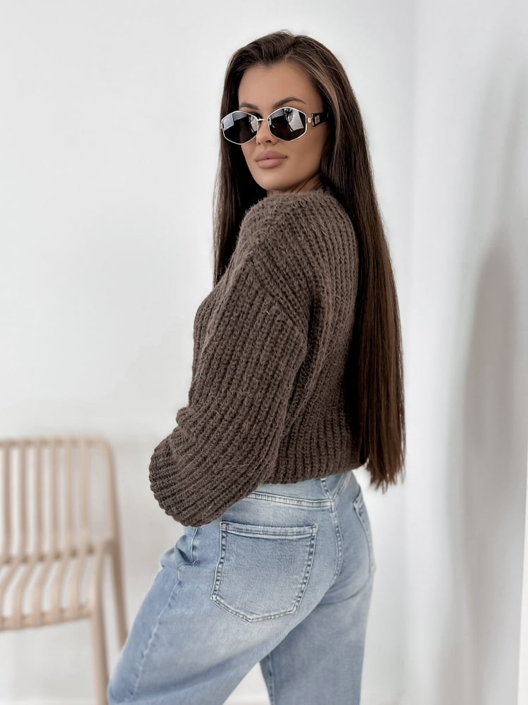 SWETER LIATHE BRĄZOWY