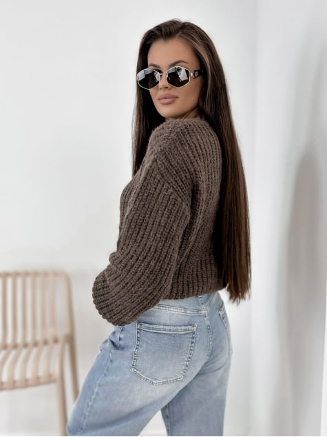 SWETER LIATHE BRĄZOWY