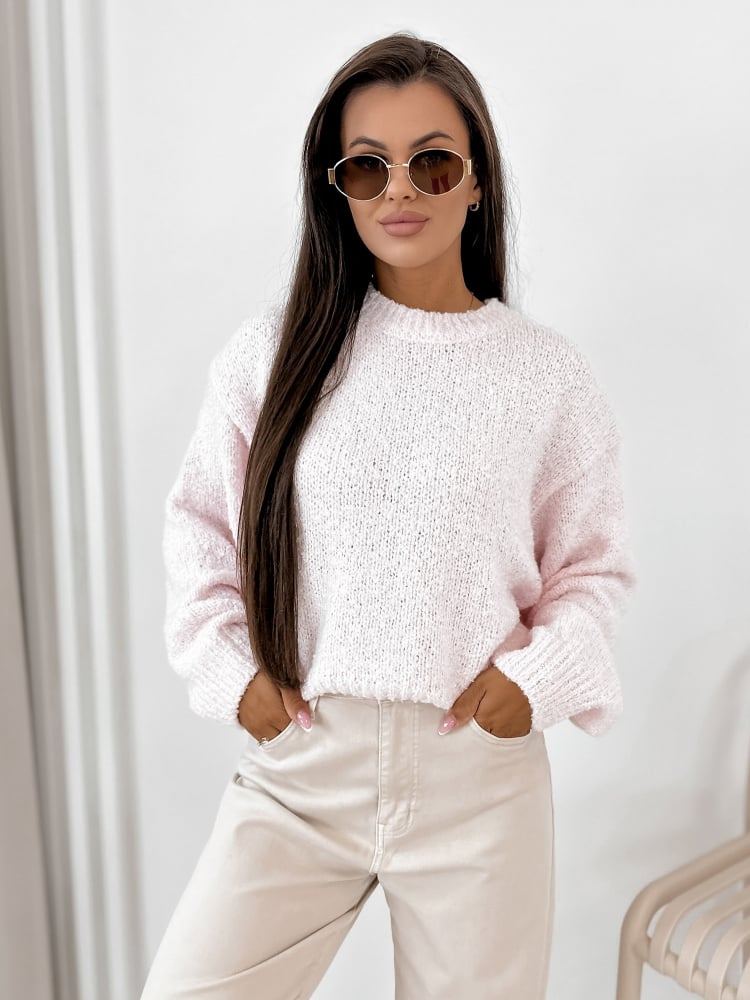 SWETER SEYONE PUDROWY RÓŻ