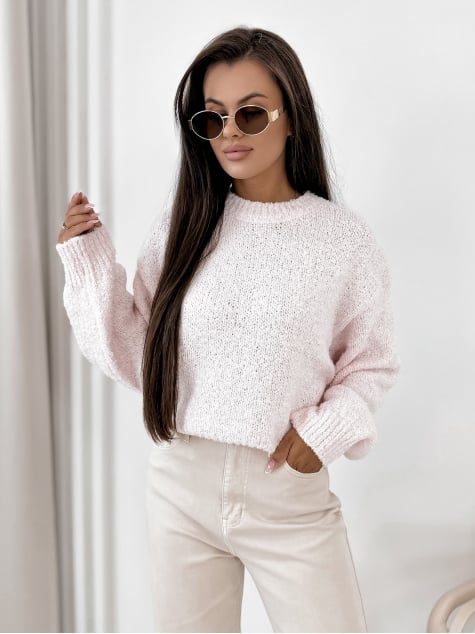 SWETER SEYONE PUDROWY RÓŻ