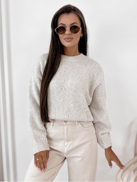 SWETER SEYONE BEŻOWY