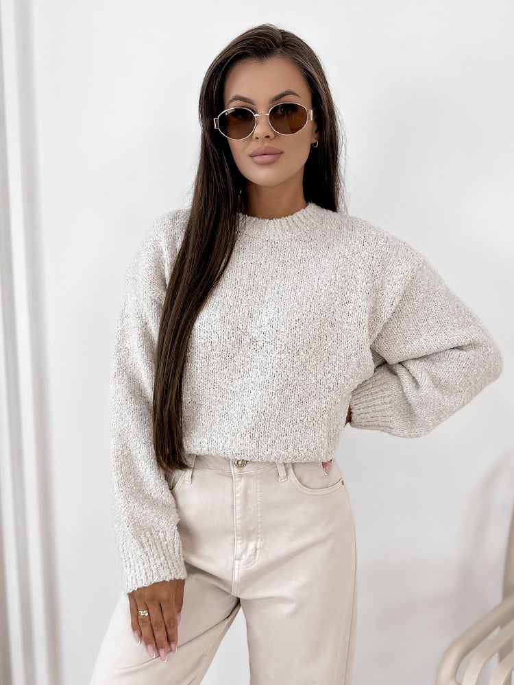 SWETER SEYONE BEŻOWY
