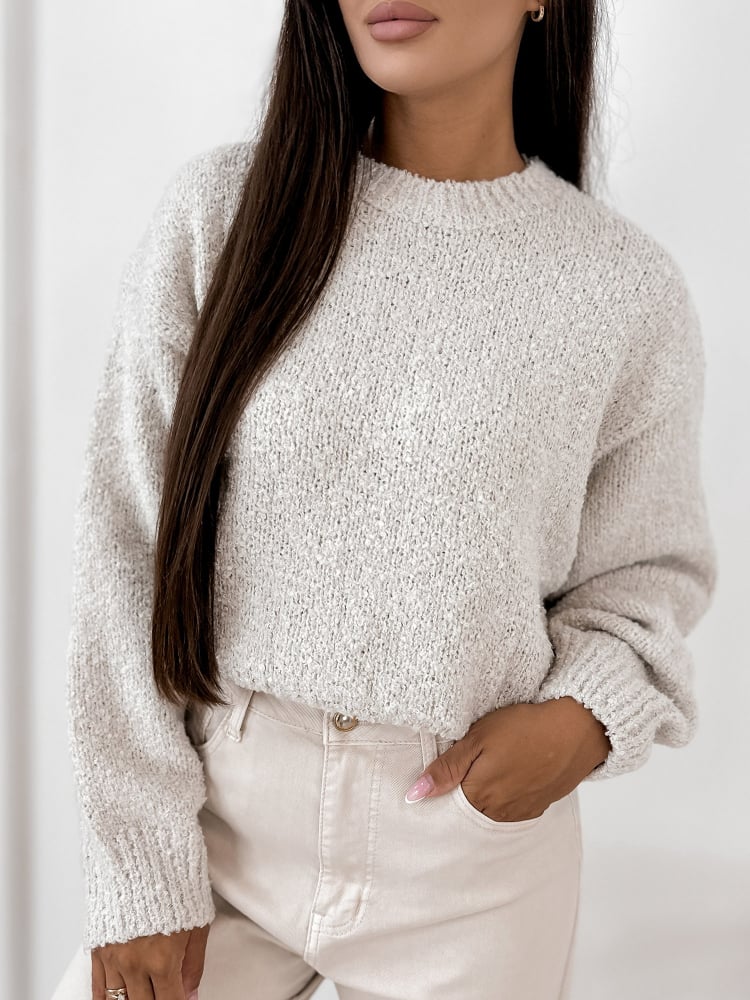 SWETER SEYONE BEŻOWY