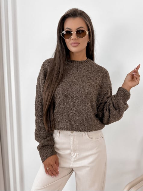 SWETER SEYONE BRĄZOWY