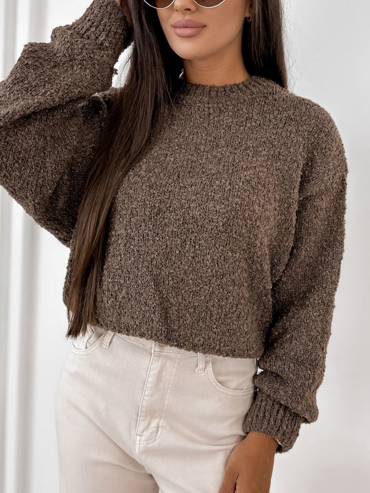 SWETER SEYONE BRĄZOWY
