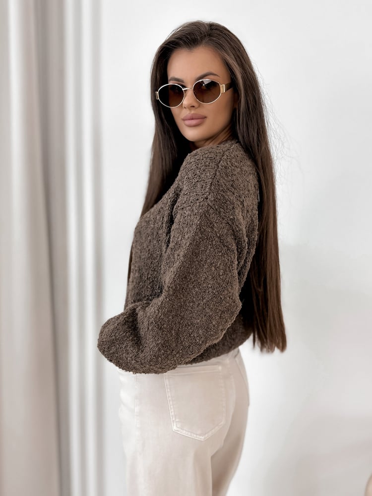 SWETER SEYONE BRĄZOWY
