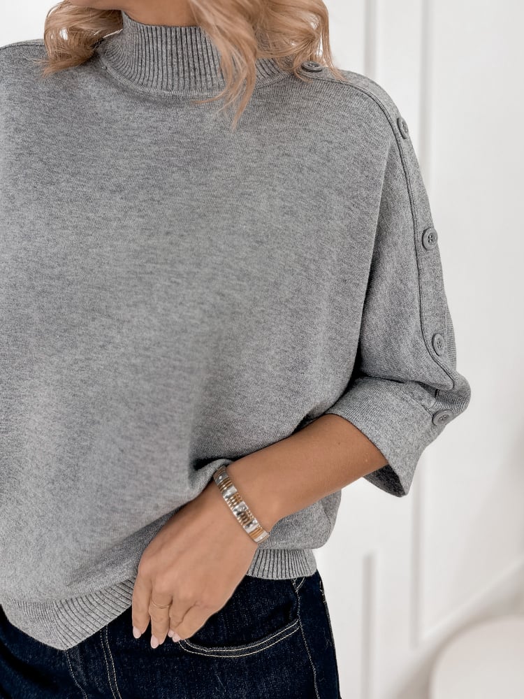 SWETER FINBARE SZARY