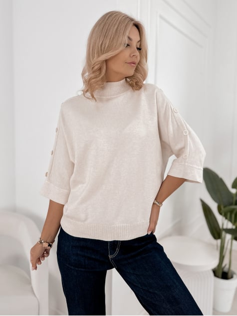 SWETER FINBARE BEŻOWY