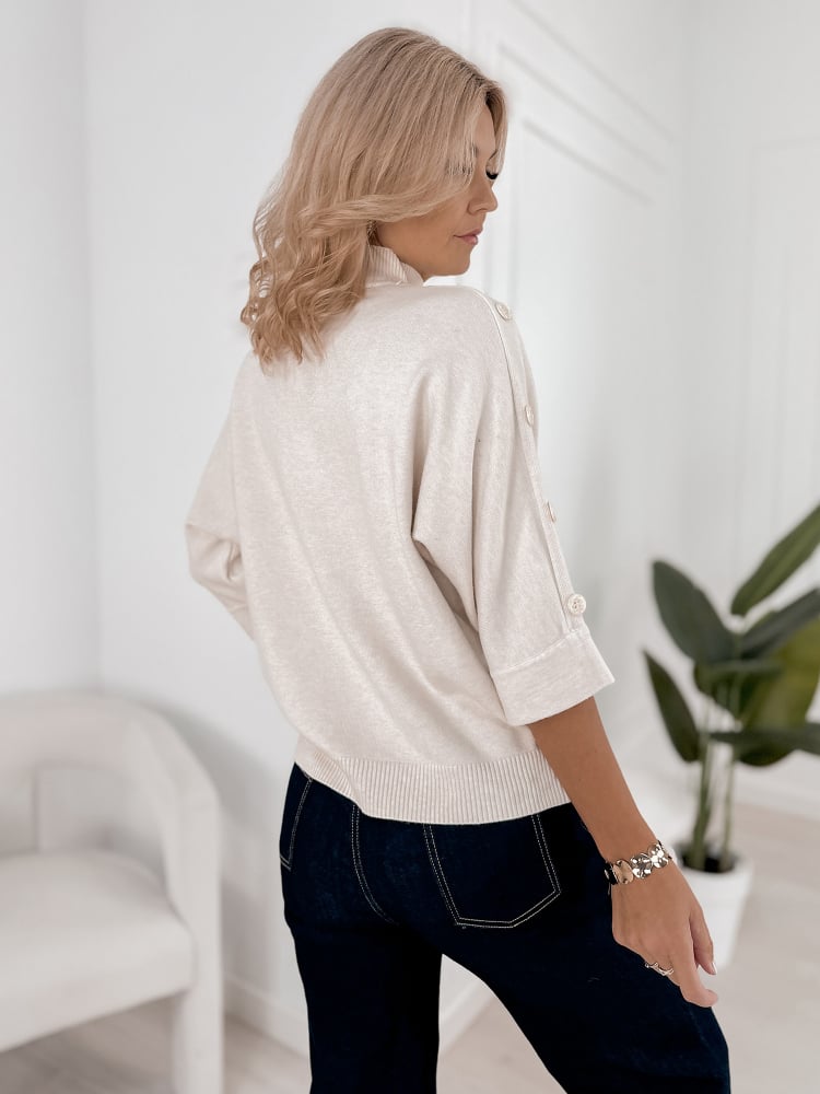 SWETER FINBARE BEŻOWY