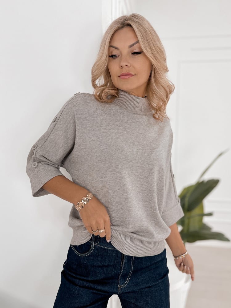SWETER FINBARE CIEMNOBEŻOWY
