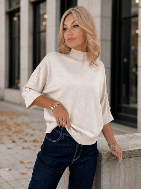 SWETER FINBARE BEŻOWY