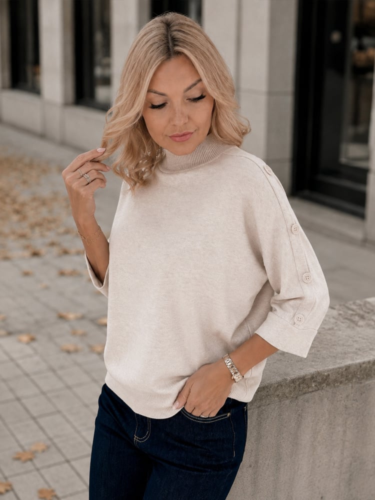 SWETER FINBARE BEŻOWY