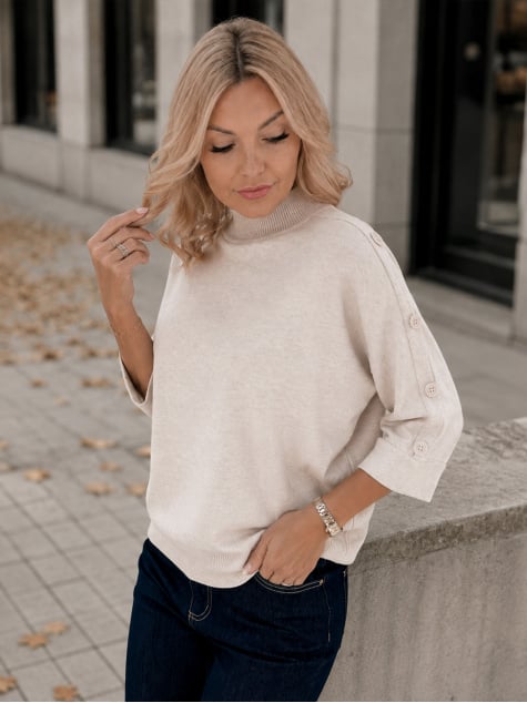 SWETER FINBARE BEŻOWY