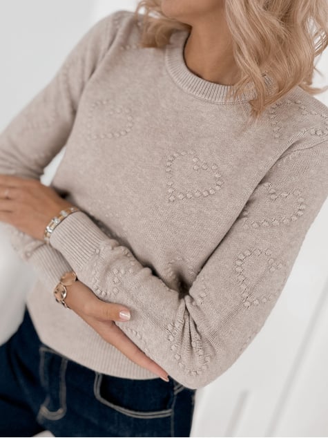 SWETER EZARIAN CIEMNOBEŻOWY