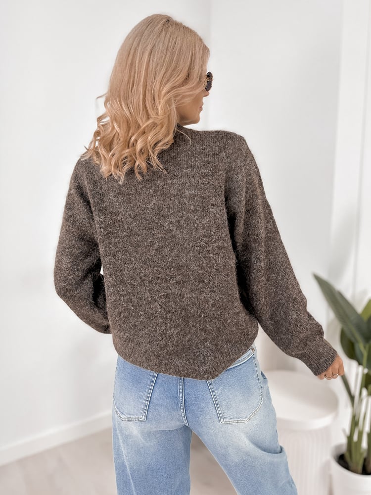SWETER VISERIN BRĄZOWY
