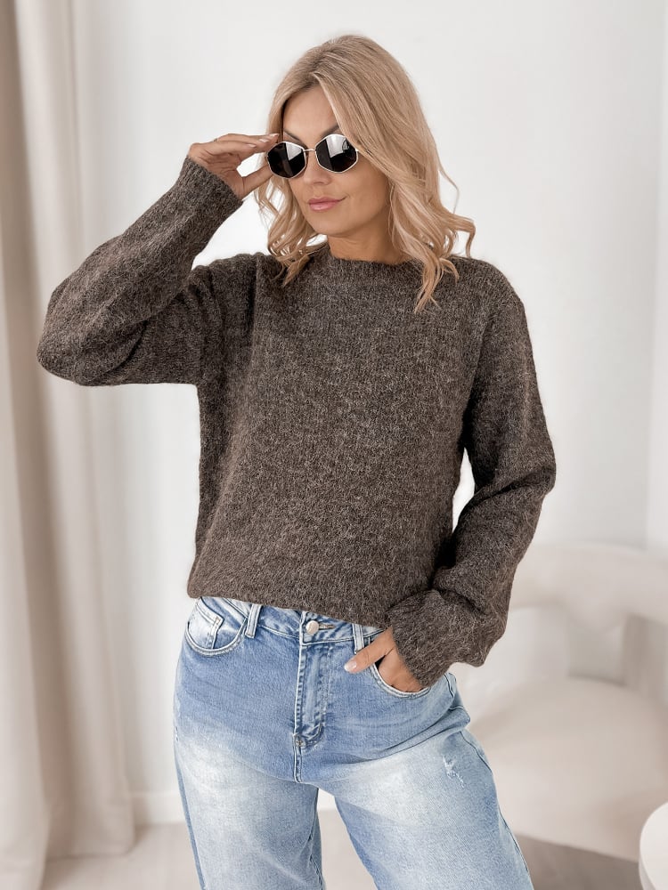 SWETER VISERIN BRĄZOWY