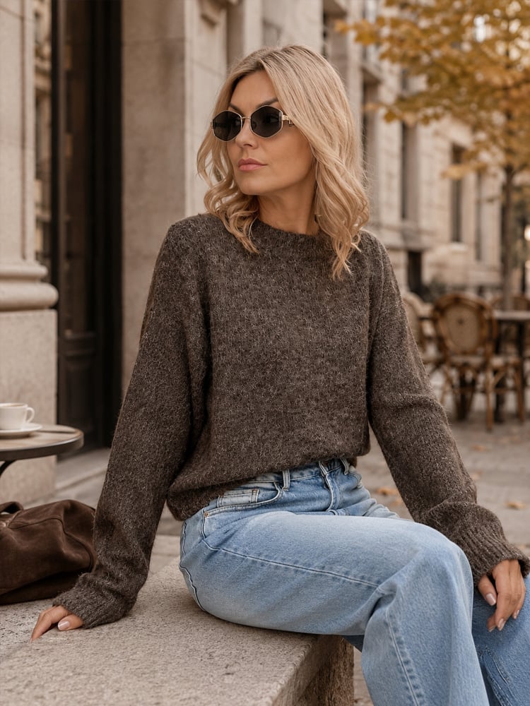 SWETER VISERIN BRĄZOWY