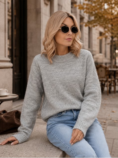 SWETER VISERIN SZARY