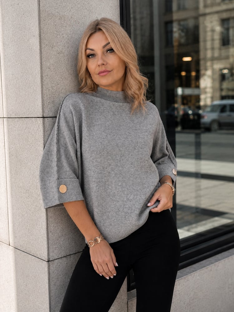SWETER EMOON SZARY