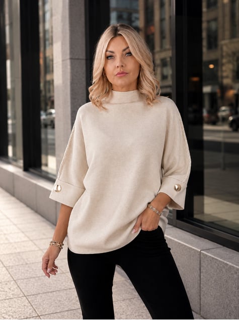 SWETER EMOON BEŻOWY