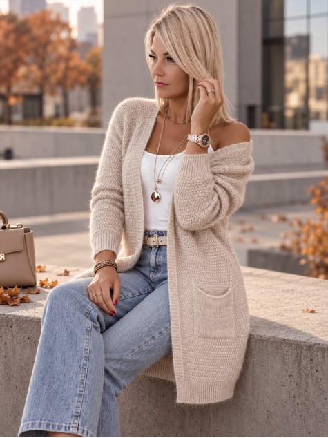 KARDIGAN COZY BEŻOWY