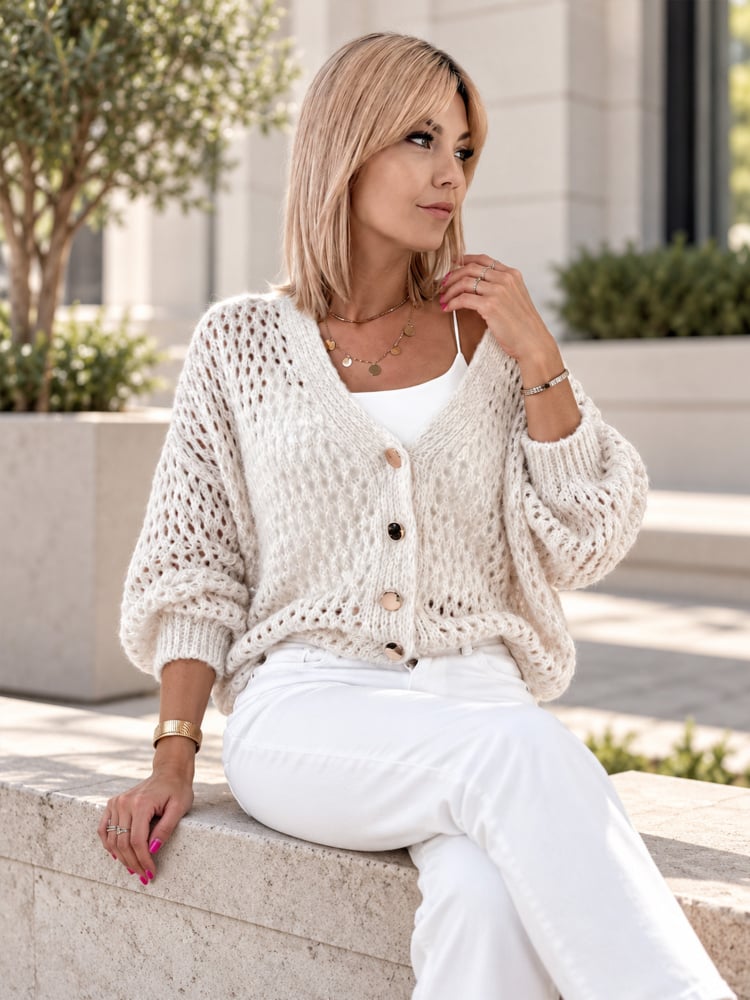 SWETER FJOLNA BEŻOWY