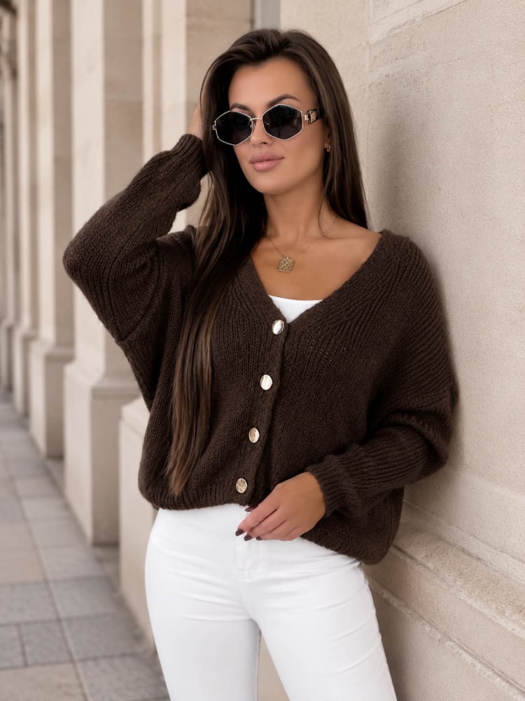 SWETER COSTANZA CZEKOLADOWY