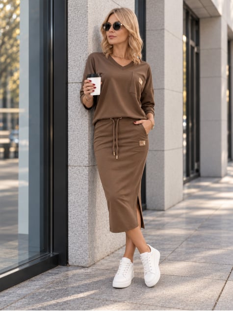 KOMPLET RACHEL BRĄZOWY