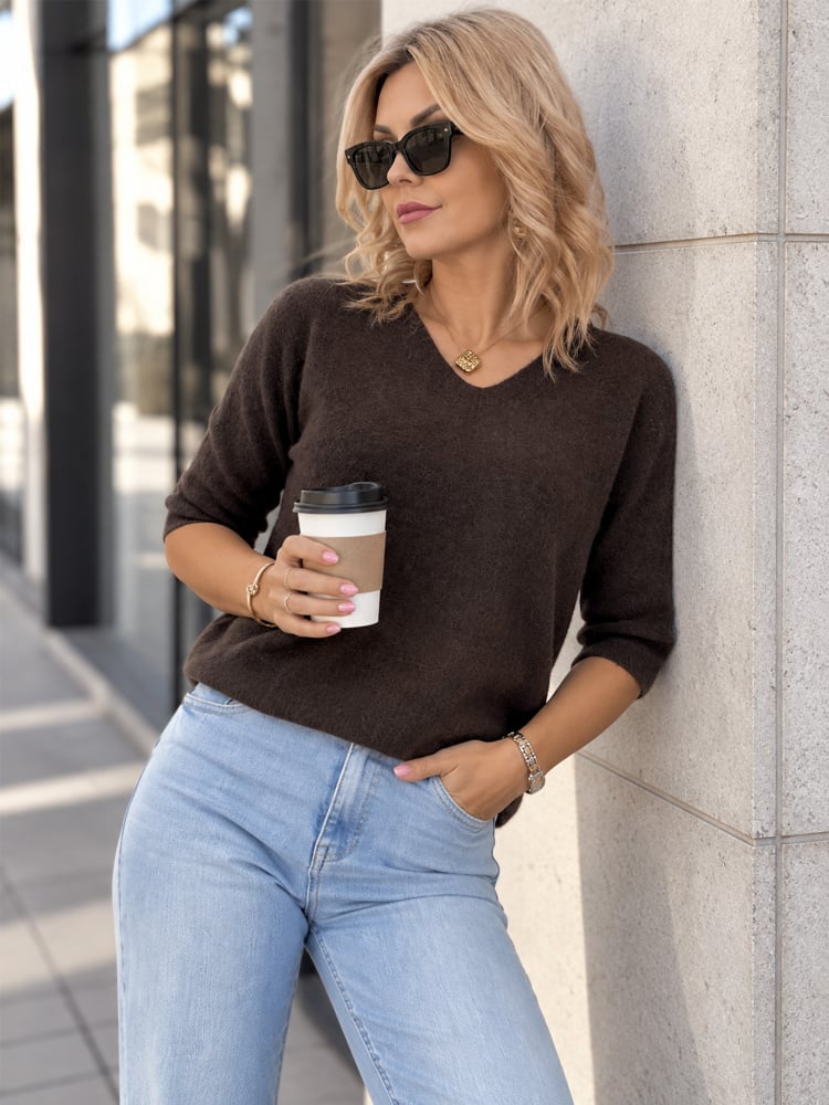 SWETER VERONA CIEMNOBRĄZOWY