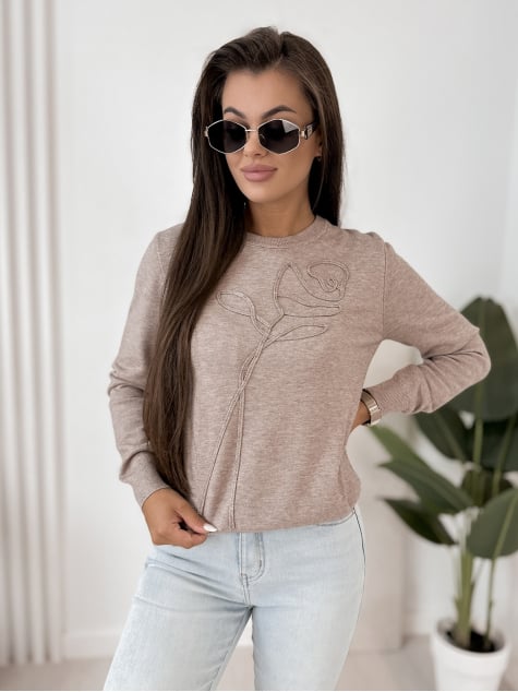 SWETER BRAVOS CIEMNOBEŻOWY