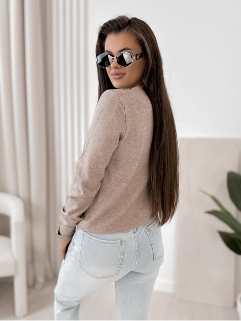 SWETER BRAVOS CIEMNOBEŻOWY