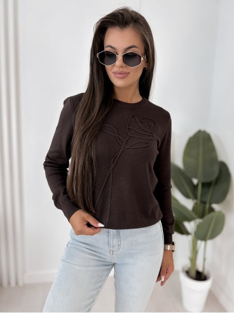SWETER BRAVOS CZEKOLADOWY