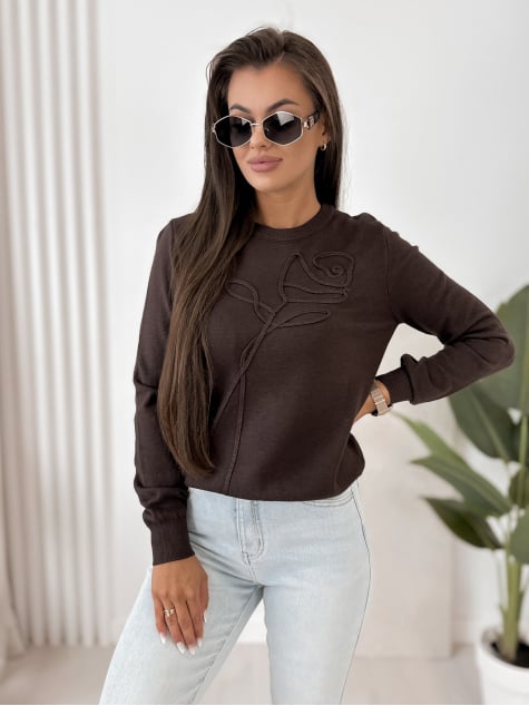 SWETER BRAVOS CZEKOLADOWY