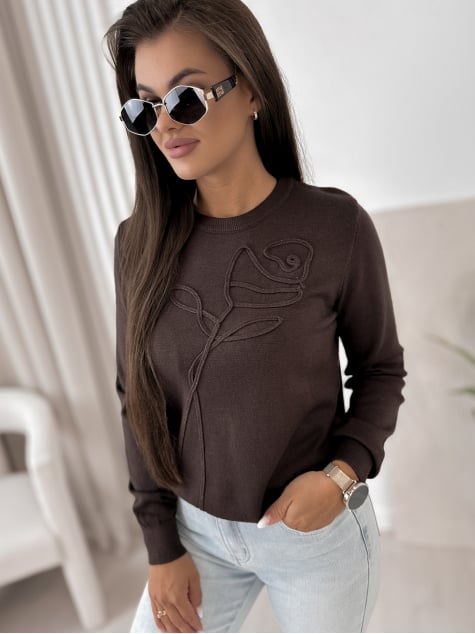 SWETER BRAVOS CZEKOLADOWY