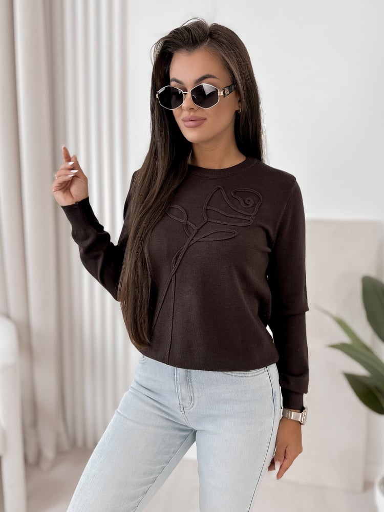 SWETER BRAVOS CZEKOLADOWY