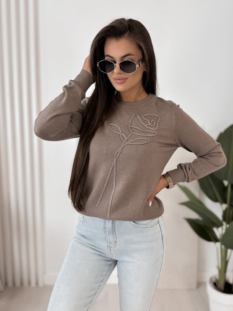 SWETER BRAVOS BRĄZOWY