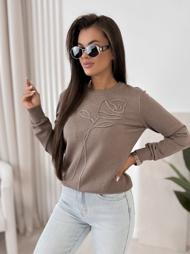 SWETER BRAVOS BRĄZOWY