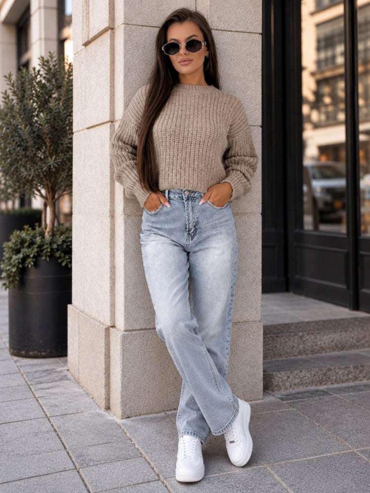 SWETER LIATHE CIEMNOBEŻOWY