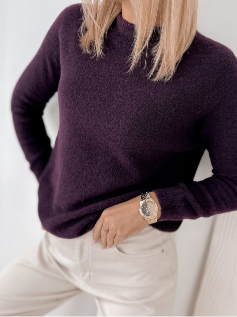SWETER HARTFIELD CIEMNOFIOLETOWY
