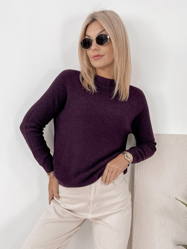 SWETER HARTFIELD CIEMNOFIOLETOWY
